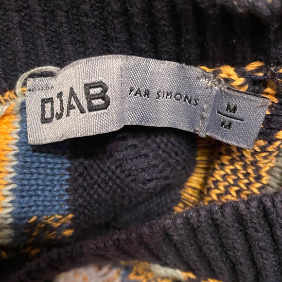 Vintage Coogi Style DJab Multicolor Crewneck Cable Knit Sweater size M - Picture 10 of 11